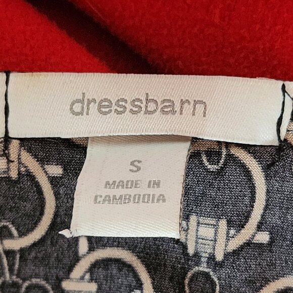 Dressbarn Black Gold Sequins Tortoise Circle Design Layer Look Poly Span Tunic S - Picture 13 of 16